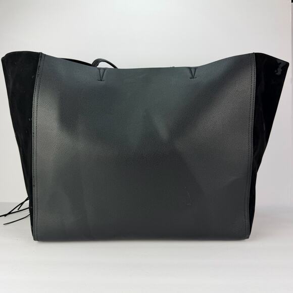 Victoria's Secret boho black fringe Vegan Leather XL Weekend tote bag - Picture 3 of 12